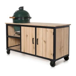 Fraaii Buitenkeukens Stalen Tafel Eiken Inferno 185 X 70 X 86 -Big Green Egg Winkel fraaii buitenkeukens stalen tafel eiken inferno 18 1
