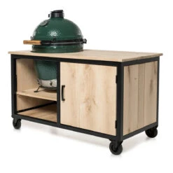 Fraaii Buitenkeukens Stalen Tafel Eiken Storage 144 X 70 X 86 -Big Green Egg Winkel fraaii buitenkeukens stalen tafel eiken storage 14 1
