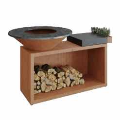 Ofyr Island Corten 85-100 Teakhout En Donker Grijs Keamiek -Big Green Egg Winkel ofyr island corten 85 100 teakhout en donker grijs 2