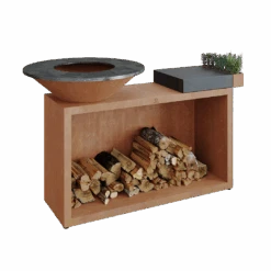 Ofyr Island Corten 85-100 Teakhout En Donker Grijs Keamiek -Big Green Egg Winkel ofyr island corten 85 100 teakhout en donker grijs 3