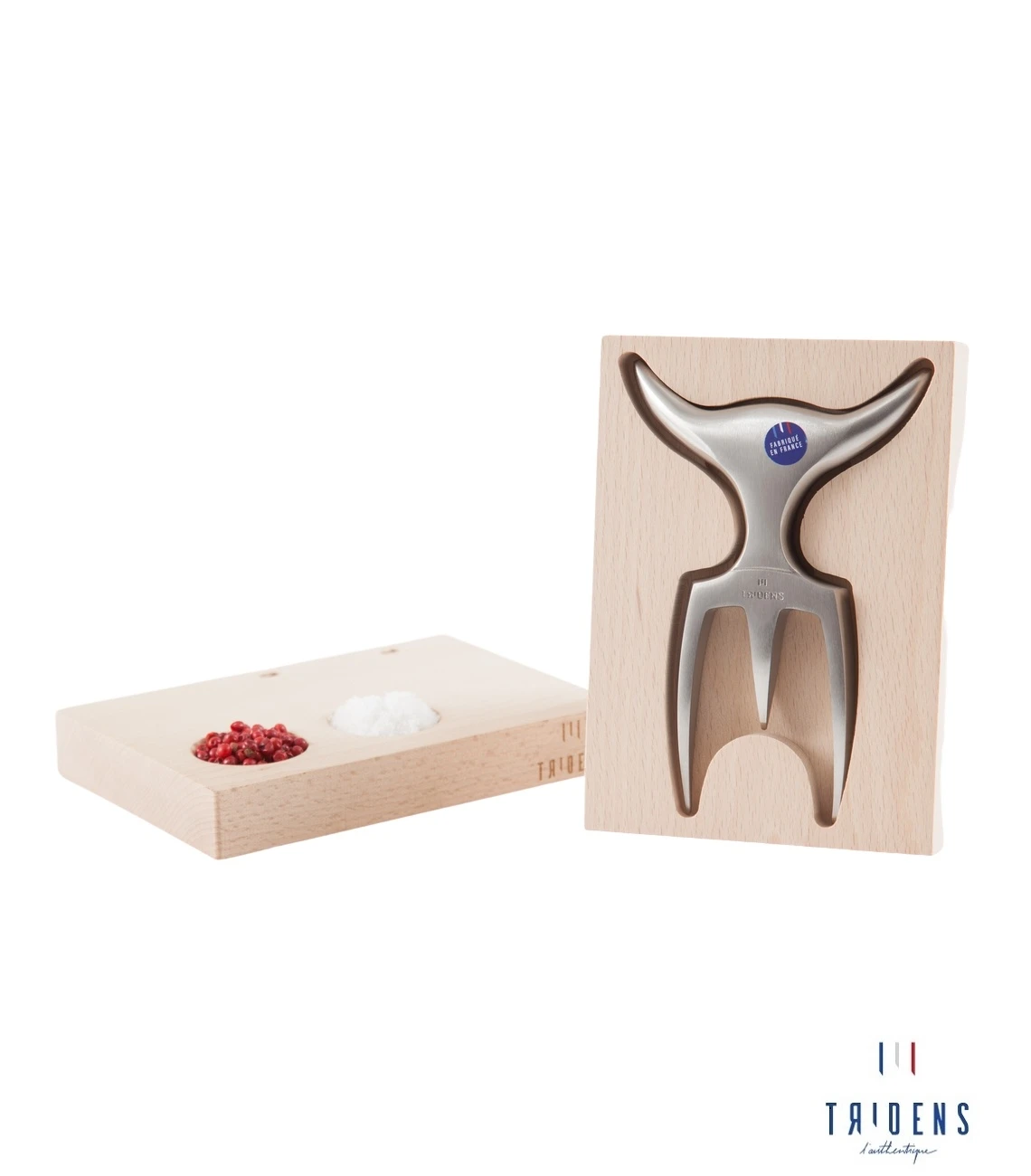 Tridens Brushed Fork In Pilo Mirror Beechwood Base 4 Tridens Brushed Fork In Pilo Mirror Beechwood Base - Afbeelding 2